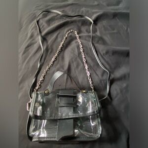 Clear 2 Chain 1 Handle Bag; Size S; Perfect For Concerts